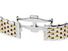 Rado Florence Classic Diamonds Quarz Edelstahl 38 mm schwarz Edelstahlband bicolor – Herrenuhren Uhr mit Datum aus Edelstahl und PVD beschichtet. Das Gehäuse ist rund und silber-gelbgold. Das Edelstahlarmband ist silber-gelbgold. Das Zifferblatt ist ein Index in schwarz. – Ansicht 5