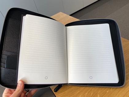Montblanc Meisterstück Leder Notizbuch A5 schwarz – Büroaccessoires Sonstige Accessoires aus Leder, Sonstiges und und . – Ansicht 4