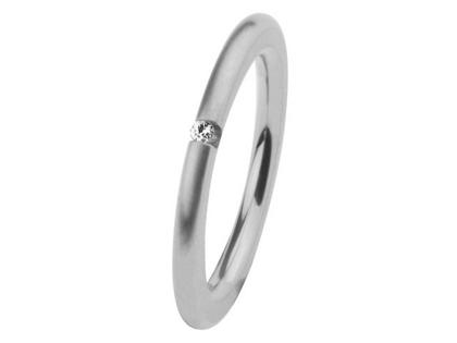 Ernstes Design R266CH Damenring – Ringe Trauring mit Besatz aus Edelstahl.