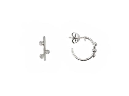Henrich & Denzel Tau Creolen Platin mit Brillanten 0,120ct – Ohrschmuck Creolen aus 950 Platin.