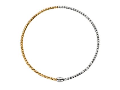 Fope Eka Flex'It Collier Gelbgold und Weißgold 40cm mit Brillant 0,010ct – Halsschmuck Collier aus 750 Gelbgold, 750 Weißgold und und .