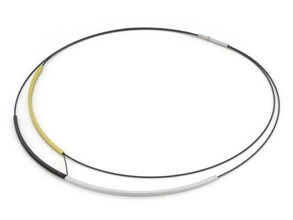 Step by Step Collier Edelstahl anthrazit Aluminium lemon silber schwarz – Halsschmuck Collier aus Aluminium, Edelstahl und und .