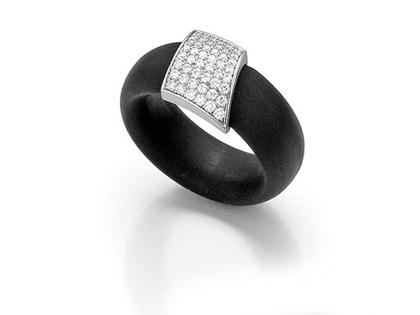 Micha Bunz Ring Platin mit Brillanten – Ringe Ring aus 950 Platin, Kautschuk und und .