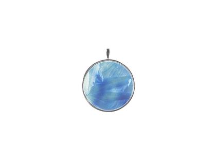 Meissen Anhänger Kristallglasur Türkis-Kobaltblau Silber 3cm mit Meissener Porzellan – Anhänger Anhänger ohne Besatz in silber und aus 925 Silber und Porzellan.