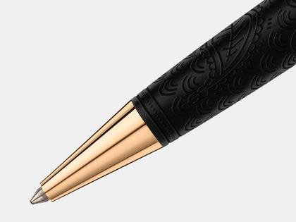 Montblanc Around the World in 80 Days Solitaire Midsize Kugelschreiber dunkelgrau – Schreibgeräte Kugelschreiber in grau und aus Holz, Edelharz, platiniert und vergoldet. – Ansicht 2