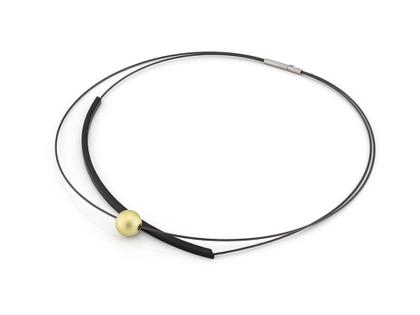 Step by Step Collier Edelstahl Aluminium gold 1 Kugel – Halsschmuck Collier aus Aluminium, Edelstahl und und .