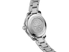 TAG Heuer Aquaracer Professional 200 Solargraph Quarz Edelstahl 34mm türkises Zifferblatt Metallband – Damenuhren Uhr mit Datum aus Edelstahl. Das Gehäuse ist rund und silber. Das Edelstahlarmband ist silber. Das Zifferblatt ist ein Index in türkis. – Ansicht 3