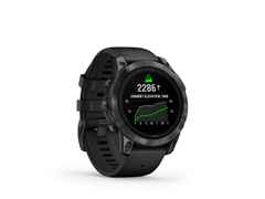 Garmin epix Pro Sapphire Titan carbongrau beschichtet 47 mm Kautschukband schwarz – Herrenuhren Uhr Multifunktion aus DLC beschichtet, Kautschuk und Titan. Das Gehäuse ist rund und schwarz. Das Kautschuk / Kunststoff / Silikon Armband ist schwarz. Das Zifferblatt ist digital und schwarz. – Ansicht 8