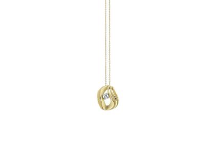 Cammilli Firenze Velaa Star Kette mit Anhänger Lemon Bamboo Gold mit Brillant 0,080ct – Halsschmuck Kette mit Anhänger aus 750 Gelbgold.