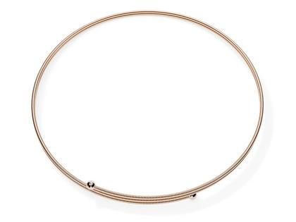 Niessing Colette C Embrace Collier 2-fach Rosewood mit zweifachem Besatz 125mm – Halsschmuck Collier aus 750 Weißgold.