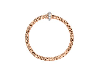 Fope Eka Flex'It   Armband   schmal Roségold 1 Ronde mit Brillanten 0,89ct M flexibel – Armschmuck Armband aus 750 Rotgold, 750 Weißgold und und . – Ansicht 2