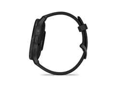 Garmin Venu 3 faserverstärktes Polymer Schiefergrau 45mm schwarzes Kautschukband – Herrenuhren Uhr Multifunktion aus Edelstahl, Kautschuk, Kunststoff und PVD beschichtet. Das Gehäuse ist rund und anthrazit. Das Kautschuk / Kunststoff / Silikon Armband ist schwarz. Das Zifferblatt ist digital und schwarz. – Ansicht 4