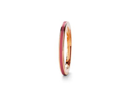 Niessing Setario Line Ring Classic Red mit pinker Emaille – Ringe Ring in roségold und aus 750 Rotgold und Emaille.