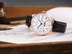 Union Glashütte 1893 Johannes Dürrstein Mondphase Limited Edition Handaufzug Rotgold 41mm weißes Zifferblatt braunes Lederband – Herrenuhren Uhr mit Datum aus 750 Rotgold und Leder. Das Gehäuse ist rund und roségold. Das Lederarmband ist braun. Das Zifferblatt ist arabisch römisch und weiß. – Ansicht 7