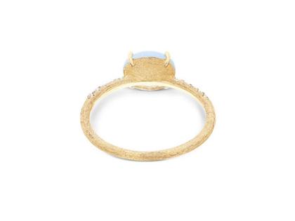 Nanis Dancing in the Rain Azure Ring Gelbgold Milky Aquamarin mittel – Ringe Ring mit Besatz aus 750 Gelbgold. – Ansicht 2