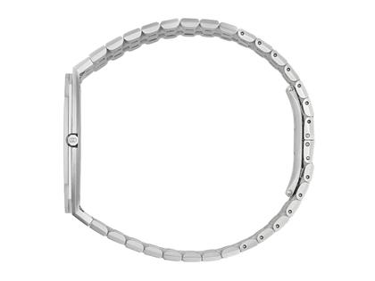 Gucci 25H Rosa Quarz Edelstahl 38mm weißes Zifferblatt Metallband YA163410 – Herrenuhren Uhr ohne Datum aus Edelstahl. Das Gehäuse ist rund und silber. Das Edelstahlarmband ist silber. Das Zifferblatt ist ein Index in weiß. – Ansicht 3