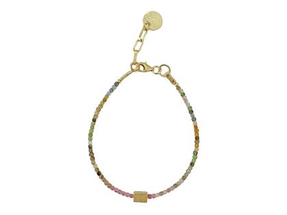 Maria Rzewuska KRB Armband Silber goldfarben mit Turmalinperlen 21cm – Armschmuck Armband aus 925 Silber.