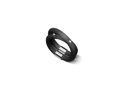 André Ribeiro Ring Kautschuk zweifach mit Brillanten 0,040ct – Ringe Ring mit Besatz aus 750 Weißgold, Kautschuk und und .