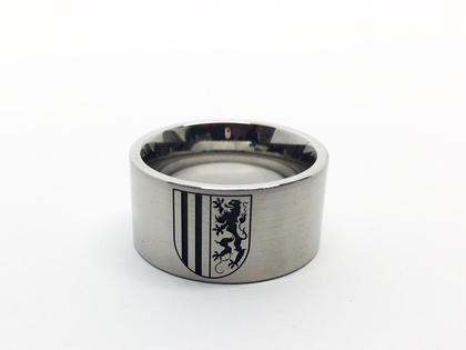 Apero Edelstahlring mit Gravur 12 mm Chemnitzer Wappen – Ringe Ring .