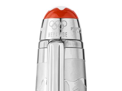 Montblanc Meisterstück X Olympic Heritage Chamonix 1924 Doué Classique Füllfederhalter M Edelharz platinumbeschichtet – Schreibgeräte Füllfederhalter in grau und aus 750 Gelbgold, Edelharz, Metall, platiniert und rhodiniert. – Ansicht 3
