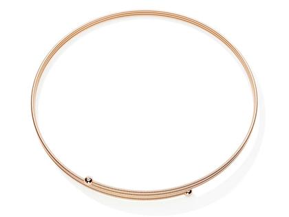 Niessing Colette C Embrace Collier 3-fach Classic Red mit zweifachem Besatz 125mm – Halsschmuck Collier aus 750 Rotgold.