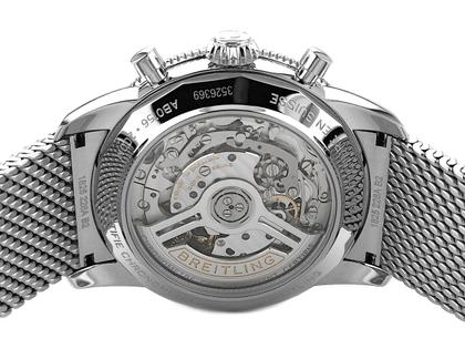 Breitling Superocean Heritage B01 Chronograph Automatik Edelstahl 42mm blaues Zifferblatt Metallband AB0156161C1A1 Full Set mit Garantie Occasion – Herrenuhren Chronograph aus Edelstahl. Das Gehäuse ist rund und silber. Das Edelstahlarmband ist silber. Das Zifferblatt ist ein Index in blau. – Ansicht 2