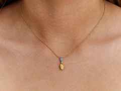 Nanis Dancing in the Rain Azure Collier Gelbgold Milky Aquamarin – Halsschmuck Collier aus 750 Gelbgold. – Ansicht 4