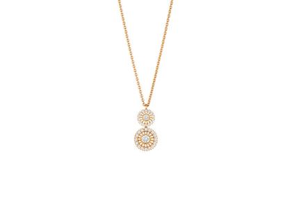 Jörg Heinz Swing Boho Duo Collier Roségold 45cm mit Brillanten 0,360ct – Halsschmuck Kette mit Anhänger in roségold und aus 750 Rotgold.