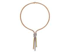 Fope FlexIt Solo Collier Roségold mit Brillanten Pave – Halsschmuck Collier aus 750 Rotgold.