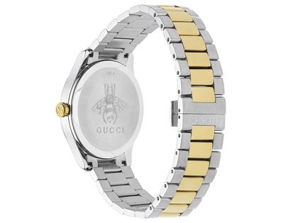 Gucci G-Timeless Quarz Edelstahl 38mm silbernes Zifferblatt 