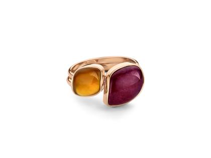 Bigli Mini Chloé Ring Roségold Rubin mit Amethyst und Brillant 0,020ct – Ringe Ring mit Besatz in roségold und aus 750 Rotgold. – Ansicht 2