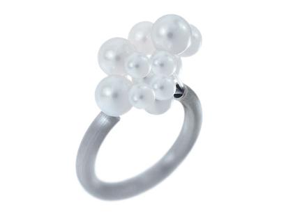 Schmuckwerk Wolke Edelstahl: Damenring – Ringe Ring mit Besatz aus Edelstahl.