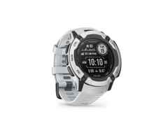 Garmin Instinct 2X Solar faserverstärktes Polymer steinweiß 50 mm Kautschukband steinweiß – Damenuhren Uhr Multifunktion aus Kautschuk und Kunststoff. Das Gehäuse ist rund und weiß. Das Kautschuk / Kunststoff / Silikon Armband ist weiß. Das Zifferblatt ist digital und schwarz. – Ansicht 5