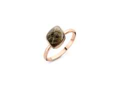 Bigli Mini Chloé Ring Roségold Rutilquarz mit Onyx und Brillant 0,020ct – Ringe Ring mit Besatz in roségold und aus 750 Rotgold.