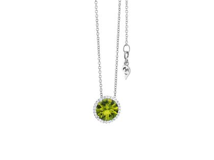 Capolavoro Espressivo Anhänger Weißgold mit Peridot und Brillanten 0,100ct – Anhänger Anhänger mit Besatz aus 750 Weißgold.