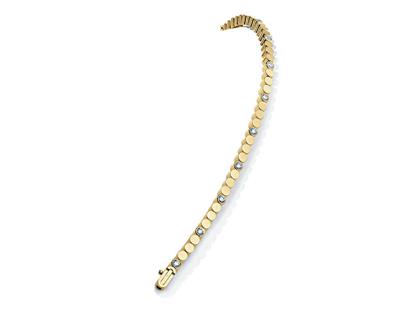 Henrich & Denzel Amila Armband  Gelbgold mit Brillanten schmal – Armschmuck Armband aus 750 Gelbgold.