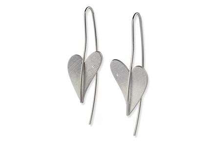 Ernstes Design Set 02 Edelstahl Herzohrhänger Brillant – Ohrschmuck Ohrhänger aus Edelstahl.