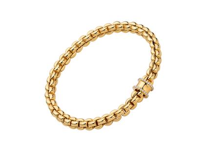 Fope Eka Flex'It Armband   schmal Gelbgold 1 Ronde mit Brillanten 0,17ct M flexibel – Armschmuck Armband aus 750 Gelbgold. – Ansicht 2