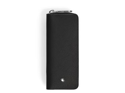 Montblanc Sartorial Stiftetui mit Reissverschluss Leder schwarz für 2 Schreibgeräte – Lederwaren Leder Stiftetui in schwarz und aus Leder.