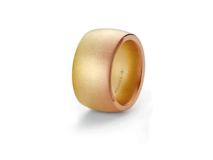 Ringe Trauring aus 750 Gelbgold/Rotgold.