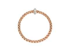 Fope Eka Flex'It   Armband   schmal Roségold 1 Ronde mit Brillanten 0,89ct M flexibel – Armschmuck Armband aus 750 Rotgold, 750 Weißgold und und . – Ansicht 2