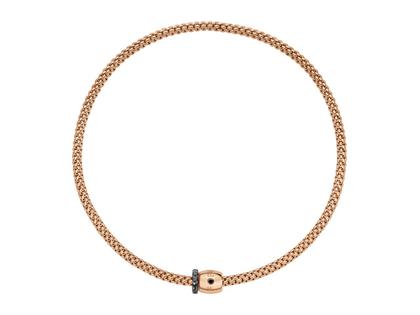 Halsschmuck Collier aus 750 Rotgold, 750 Weißgold und und rhodiniert.