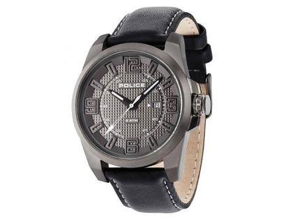 Police Focus Quarz Edelstahl anthrazit Lederband – Herrenuhren Uhr mit Datum aus Edelstahl. Das Gehäuse ist rund und anthrazit. Das Lederarmband ist schwarz. Das Zifferblatt ist arabisch Index und grau.