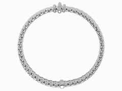 Fope Panorama Armband  mit 3 Ronden Weißgold mit Brillanten Pave – Armschmuck Armband aus 750 Weißgold. – Ansicht 2