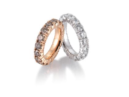 Ringe Ring mit Besatz aus 750 Rotgold.