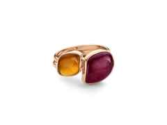 Bigli Mini Chloé Ring Roségold Rubin mit Amethyst und Brillant 0,020ct – Ringe Ring mit Besatz in roségold und aus 750 Rotgold. – Ansicht 2