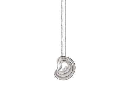 Cammilli Firenze Dune Atolli Kette mit Anhänger White Ice Gold 42cm mit Brillanten 0,070ct – Halsschmuck Kette mit Anhänger aus 750 Weißgold.
