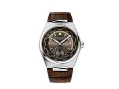 Frederique Constant Highlife Worldtimer Manufacture Automatik Edelstahl 41mm braunes Zifferblatt braunes Lederband – Herrenuhren Uhr mit Datum aus Edelstahl und Leder. Das Gehäuse ist rund und silber. Das Lederarmband Kroko / Alligator ist braun. Das Zifferblatt ist ein Index in braun.