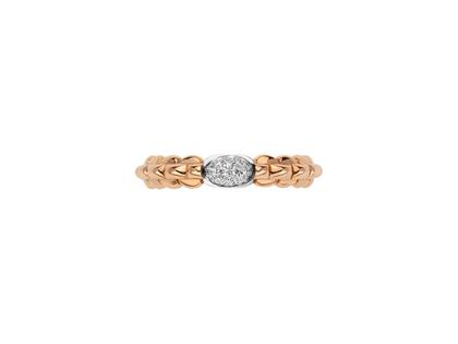 Fope Eka Tiny Ring schmal Roségold mit Diamanten Pave – Ringe Ring mit Besatz aus 750 Rotgold, 750 Weißgold und und . – Ansicht 3