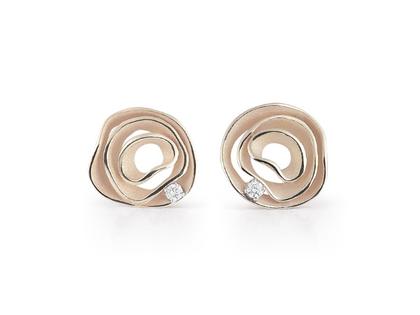 Cammilli Firenze Dune Ohrstecker Natural Beige Gold mit Brillanten 0,080ct – Ohrschmuck Ohrstecker aus 750 Weißgold.